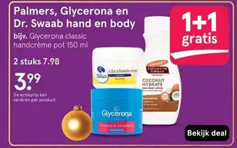 Etos Palmers, Glycerona en Dr. Swaab hand en body aanbieding