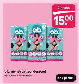 Etos o.b. menstruatieondergoed aanbieding