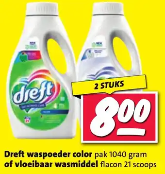 Nettorama Dreft waspoeder color, of vloeibaar wasmiddel aanbieding
