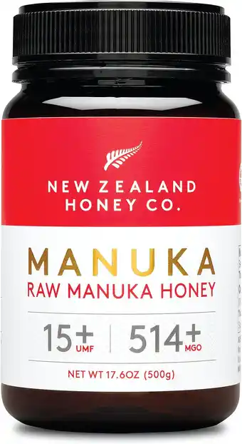Amazon New Zealand Honey Co. Rauwe Manuka-honing UMF 15+ / MGO 514+ | 500g aanbieding