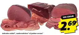 Boni Gebraden rosbief, runderrookvlees of jambon serrano aanbieding