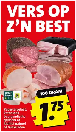 Boni Pepercervelaat, katenspek, bourgondische grillham of kipfilet naturel of tuinkruiden aanbieding