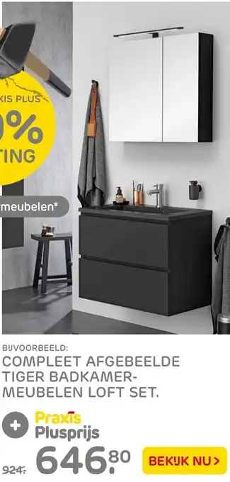 Praxis Compleet afgebeelde tiger badkamer-meubelen loft set aanbieding