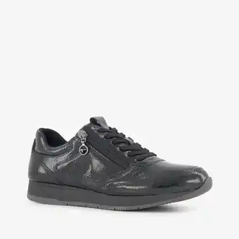 Scapino Tamaris lak dames sneakers zwart aanbieding