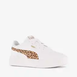 Scapino Puma Carina 3.0 meisjes sneakers met panterprint details wit aanbieding