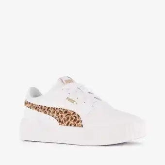 Scapino Puma Carina 3.0 meisjes sneakers met panterprint details wit aanbieding