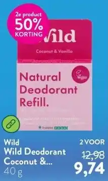 Holland & Barrett Wild Deodorant Coconut & Vanilla Navulling aanbieding