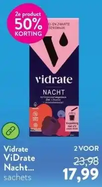 Holland & Barrett ViDrate Nacht Aardbei- en Zwarte Bessensmaak - 12 sachets aanbieding