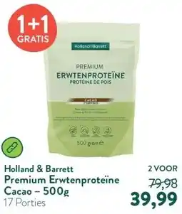 Holland & Barrett Premium Erwtenproteïne Cacao – 500g aanbieding