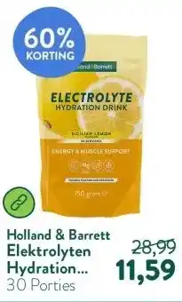 Holland & Barrett Elektrolyten Hydration Drink Citroen – 150g aanbieding