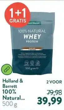Holland & Barrett 100% Natural Whey Protein Cacao aanbieding