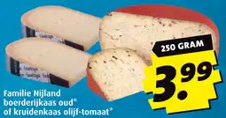Boni Familie Nijland boerderijkaas oud of kruidenkaas olijf-tomaat aanbieding