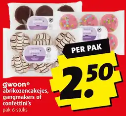 Boni Gwoon abrikozencakejes, gangmakers of confettini's aanbieding