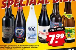 Boni Hertog Jan grand prestige, St. Feuillien tripel of quadrupel, Jopen witte kerst, Bush de Noël of La Chouffe blond bier aanbieding