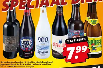 Boni Hertog Jan grand prestige, St. Feuillien tripel of quadrupel, Jopen witte kerst, Bush de Noël of La Chouffe blond bier aanbieding