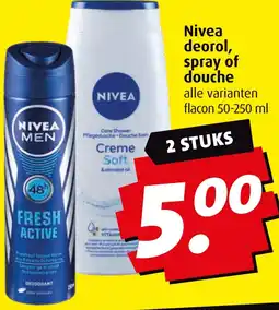 Boni Nivea deorol, spray of douche aanbieding
