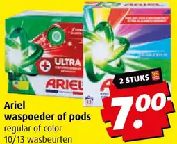 Boni Ariel waspoeder of pods aanbieding