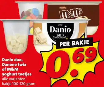 Boni Danio duo, Danone twix of M&M yoghurt toetjes aanbieding