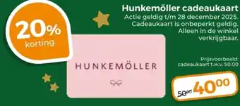 Trekpleister Hunkemöller cadeaukaart aanbieding
