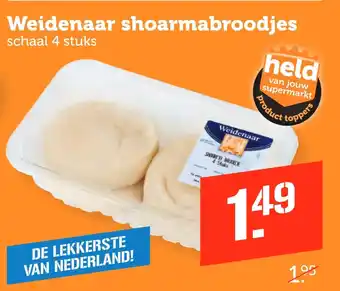 Coop Weidenaar shoarmabroodjes aanbieding