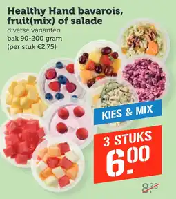Coop Healthy Hand bavarois, fruit(mix) of salade aanbieding