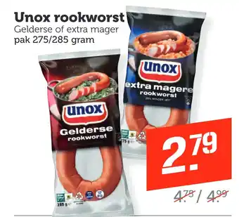 Coop Unox rookworst aanbieding