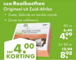 Gezond & Wel G&W Rooibosthee Origineel uit Zuid-Afrika aanbieding