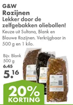 Gezond & Wel G&W Rozijnen aanbieding
