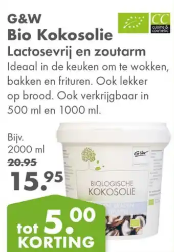 Gezond & Wel G&W Bio Kokosolie aanbieding