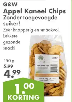 Gezond & Wel G&W Appel Kaneel Chips aanbieding