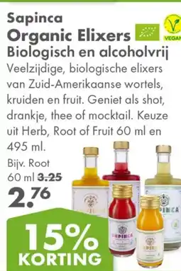Gezond & Wel Sapinca Organic Elixers aanbieding