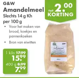 Gezond & Wel G&W Amandelmeel aanbieding