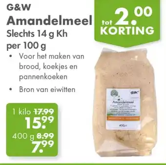 Gezond & Wel G&W Amandelmeel aanbieding