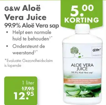 Gezond & Wel G&W Aloë Vera Juice 99.9% Aloë Vera sap aanbieding