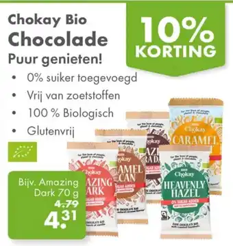 Gezond & Wel Chokay Bio Chocolade Puur genieten! aanbieding