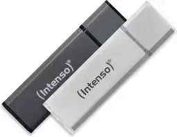 Bol.com (Intenso) Alu Line USB-stick - 32GB - USB 2.0 - zilver/antraciet - 2-PACK aanbieding