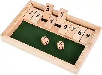 Amazon EACHHAHA Shut The Box 9 Klassiek houten dobbelspel Thuistafelspel 2 spelers aanbieding