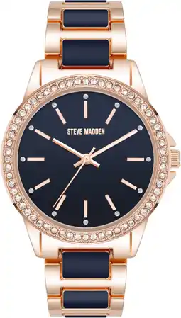 Amazon Steve Madden Dames Echt Kristallen Accenten Armbandhorloge aanbieding