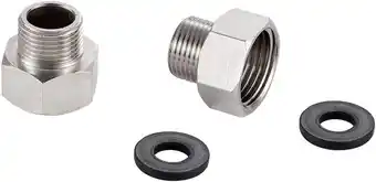 Amazon Ibergrif M3/8-M1/2 UK Compressieadapters Connector van 3/8 Inch tot 1/2 Inch, Metaal, Chroom, Zilver aanbieding