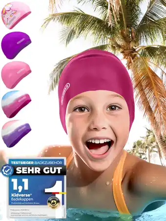 Amazon KIDVERSE Badmuts voor Meisjes – Comfortabele, Duurzame en Waterdichte Zwemcap aanbieding
