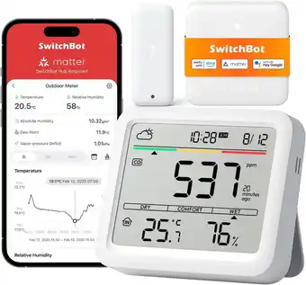 Amazon SwitchBot Meter Pro Kit (CO2 Detector Matter Combo) aanbieding