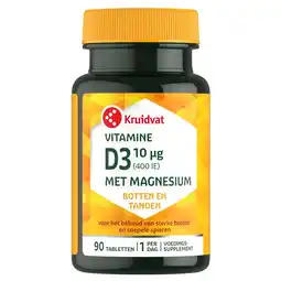 Kruidvat Kruidvat Vitamine D3 met Magnesium Tabletten aanbieding