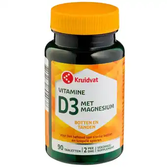 Kruidvat Kruidvat Vitamine D3 met Magnesium Tabletten aanbieding