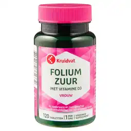 Kruidvat Kruidvat Foliumzuur met Vitamine D3 Tabletten aanbieding
