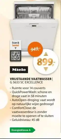 Expert Miele G 5633 SC MER BW230 1,9 Excellence aanbieding