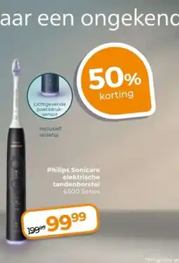 Trekpleister Philips Sonicare elektrische tandenborstel 6500 Series aanbieding