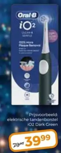 Trekpleister Oral-B elektrische tandenborstel iO2 Dark Green aanbieding