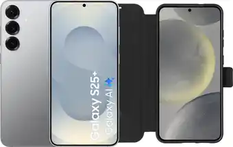 Coolblue Samsung Galaxy S25 Plus 256GB Zilver 5G + BlueBuilt Book Case Zwart aanbieding