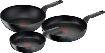 Coolblue Tefal Hard Titanium Pro Koekenpannenset 24 + 28 cm + Wokpan aanbieding