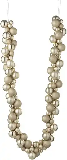 Intratuin J-Line kerstslinger kerstballen crème 1,6 m aanbieding